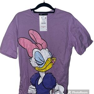 ZARA Lilac Tee with Daisy Duck Design